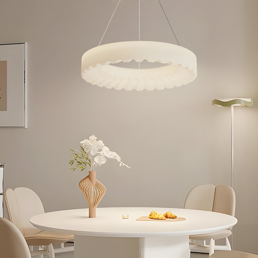 Simple Circle Clouds Ring Three Step Dimming LED Modern Chandelier