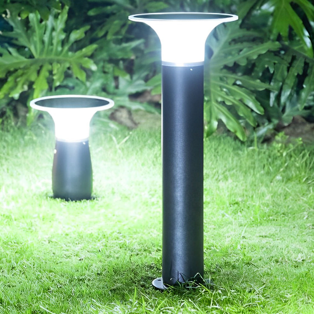 Mushroom Shaped Waterproof LED Black Modern Solar Post Lights Path Lights