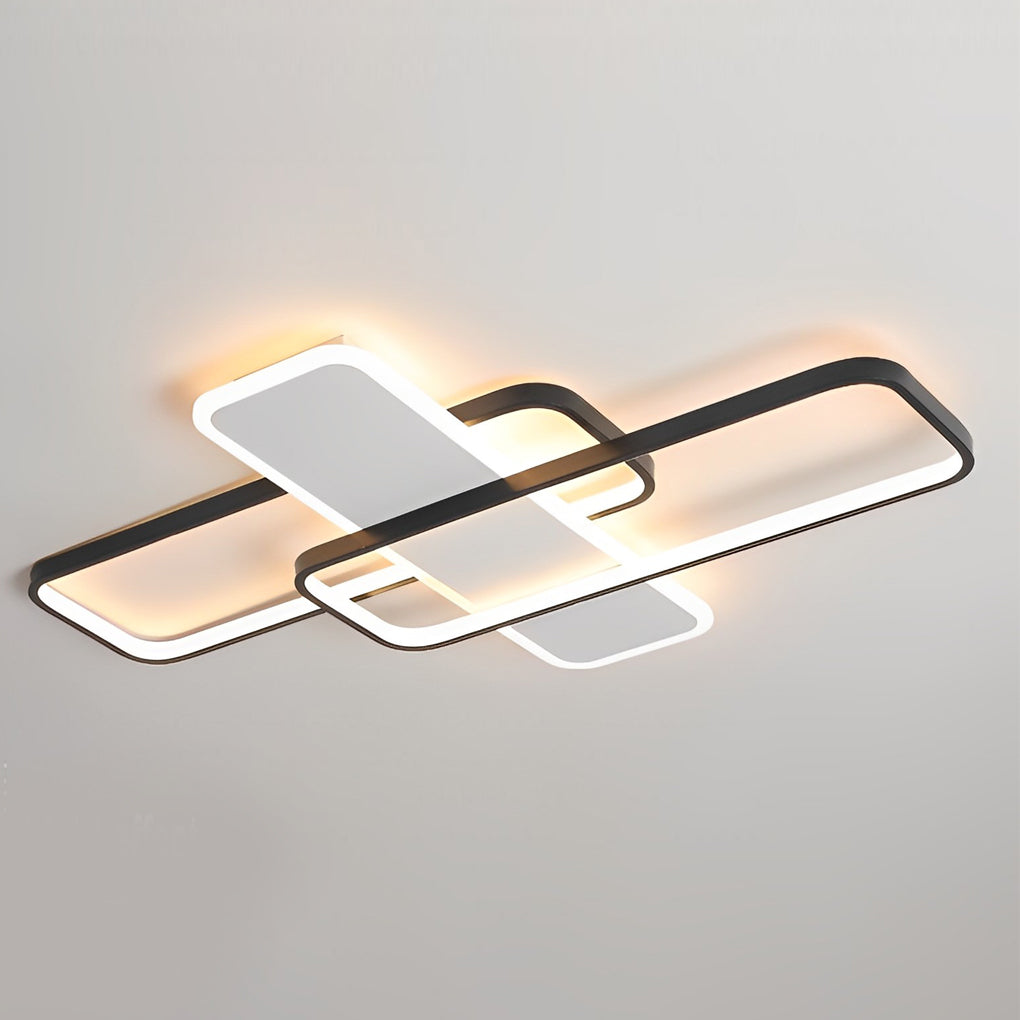 Square Overlapping Stepless Dimming LED Nordic Ceiling Lights Chandeliers