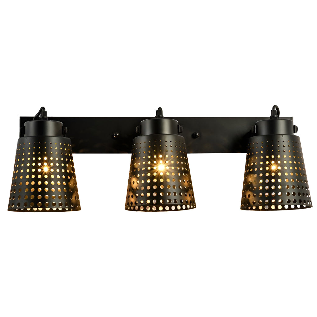 Retro Iron Hollow Adjustable Black Industrial Style Plug in Wall Sconce Lighting