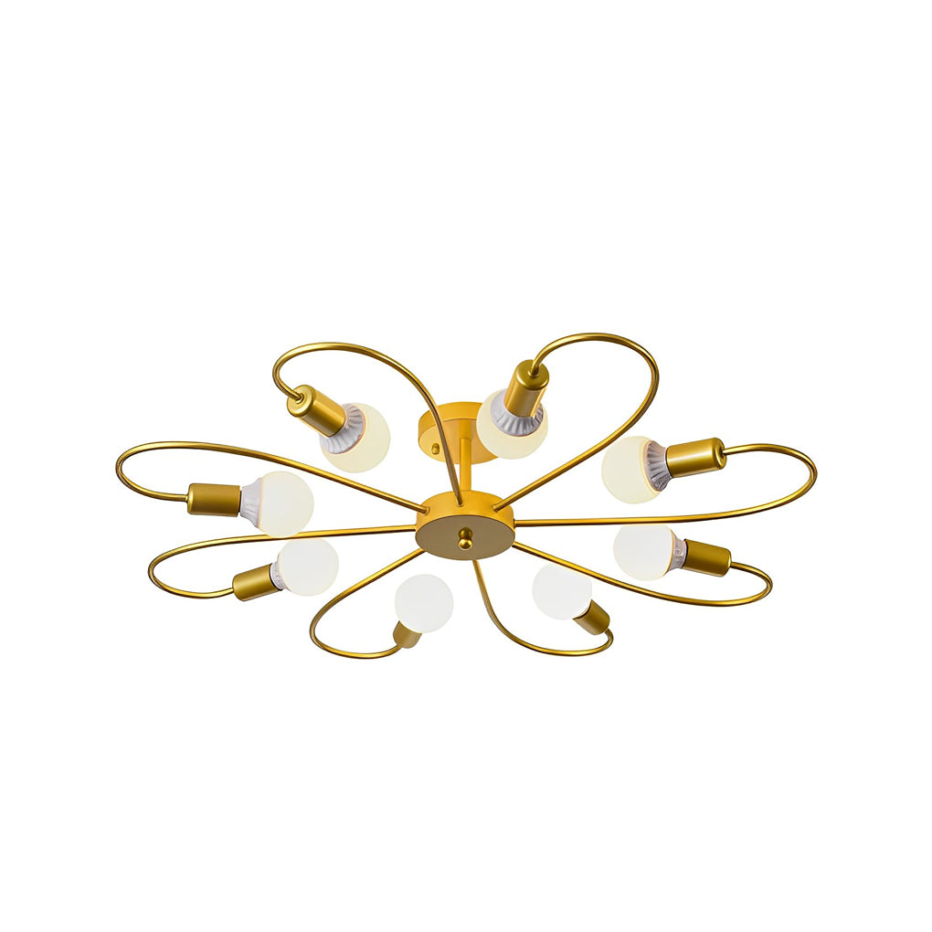 Simple Iron Flower Creative Nordic Bedroom Ceiling Lights Fixture