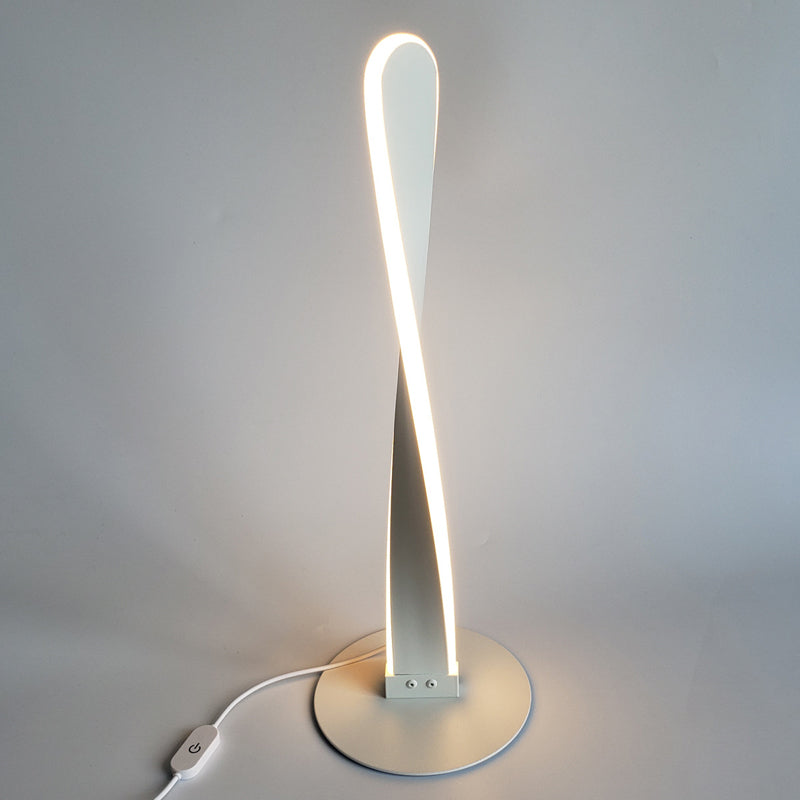 Minimalist Twisted Flast Column LED Art Iron Acylic Table Lamp