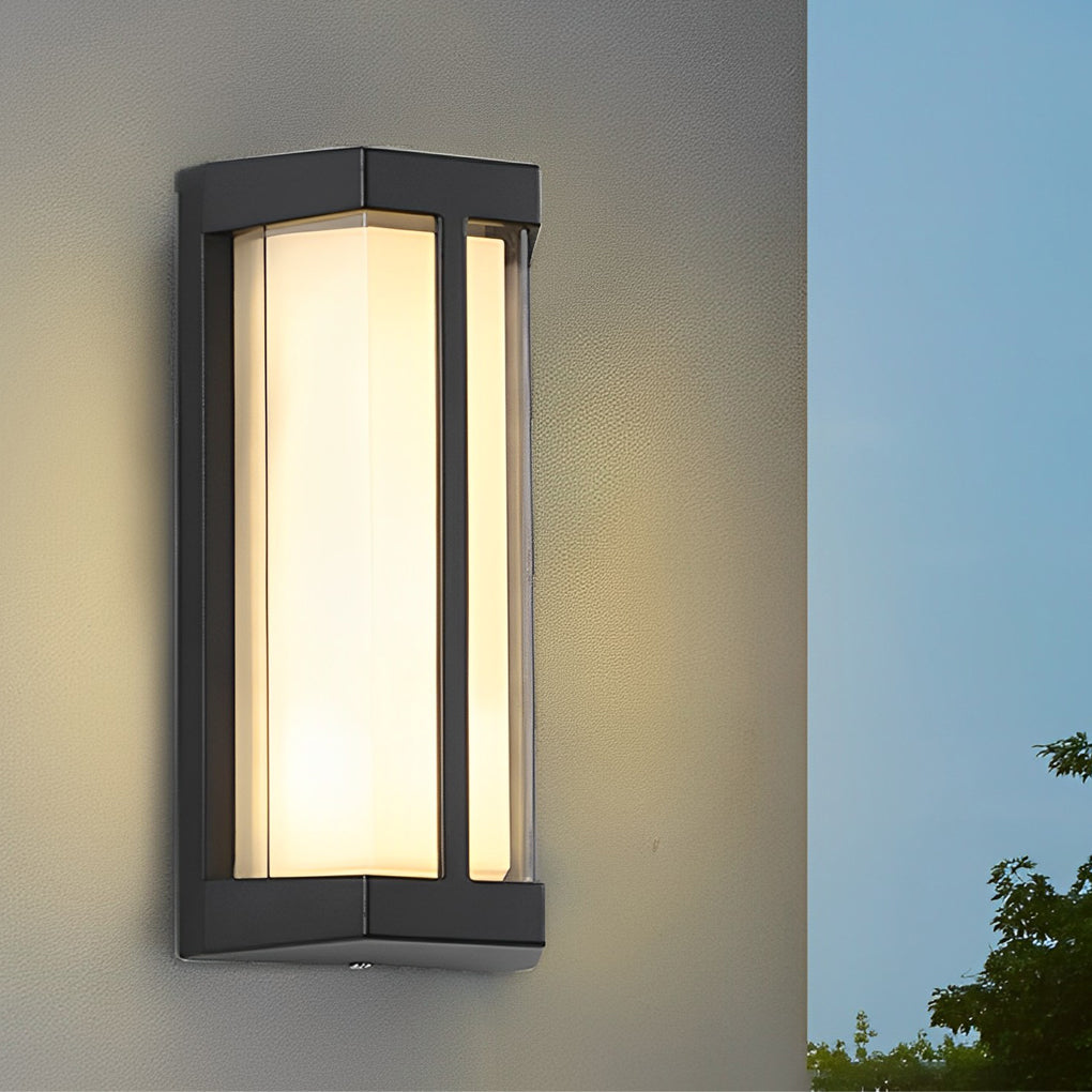 Waterproof Double Acrylic Shade LED Black Modern Outdoor Wall Lights