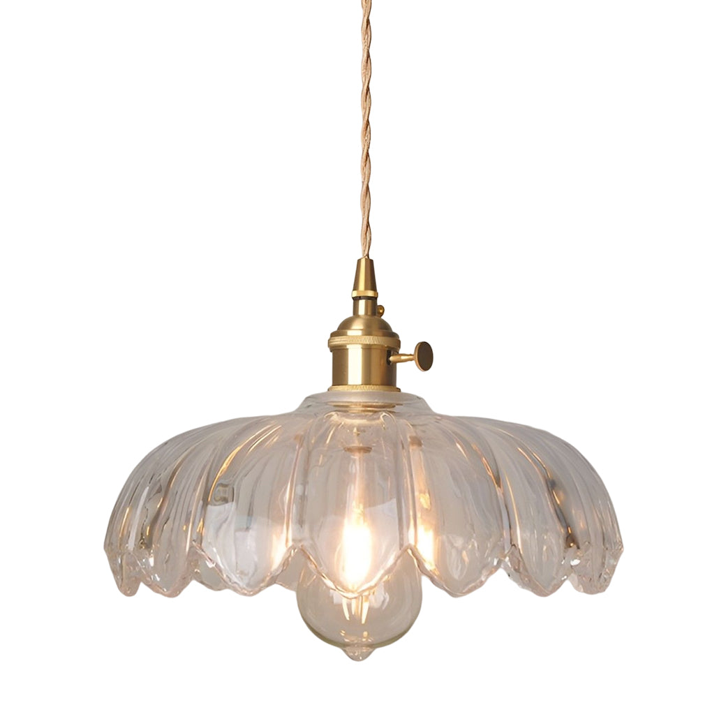 Retro Flower Glass Brass Nordic Kitchen Pendant Lighting Chandelier