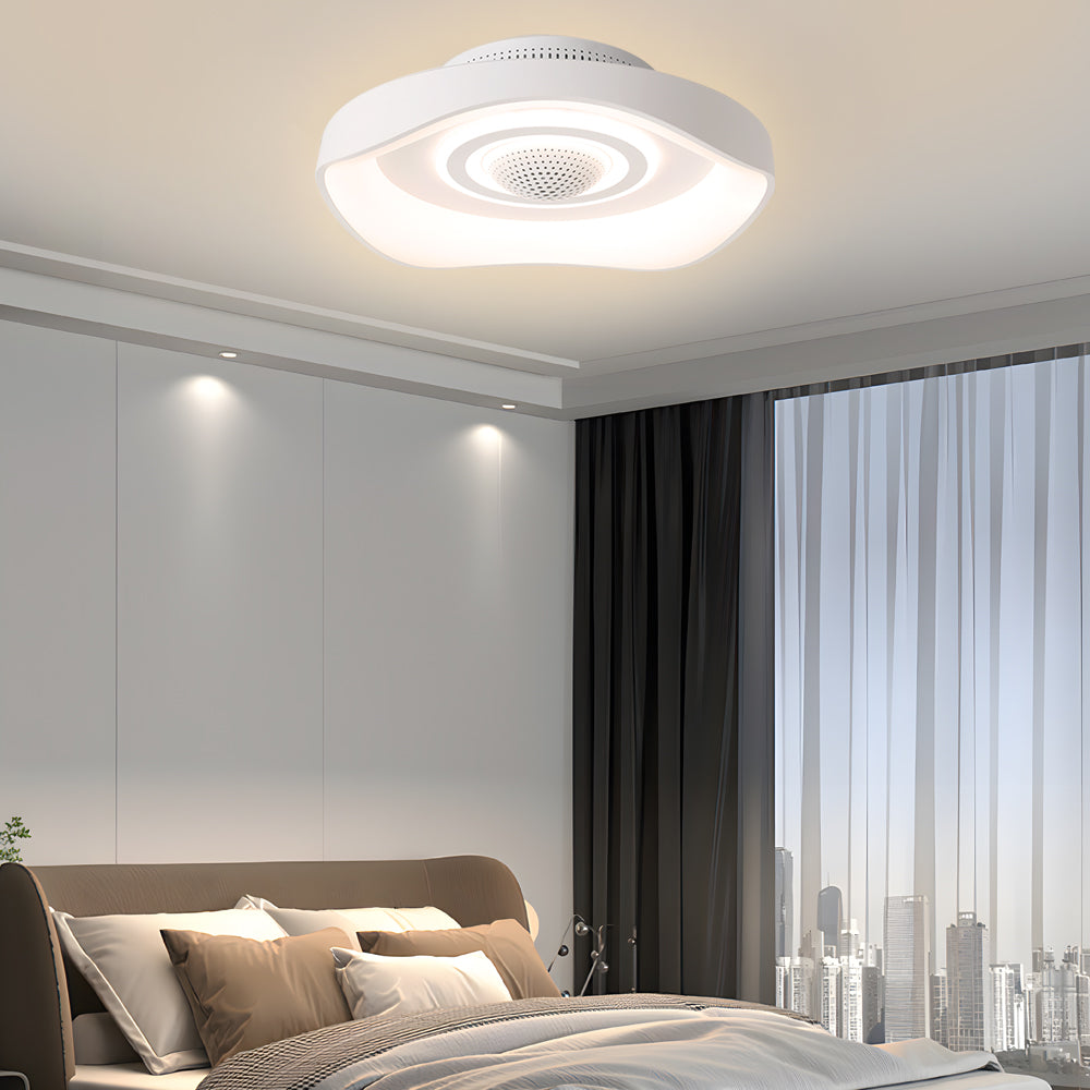 20'' Modern Round Bladeless Ceiling Fan with Dimmable LED Light