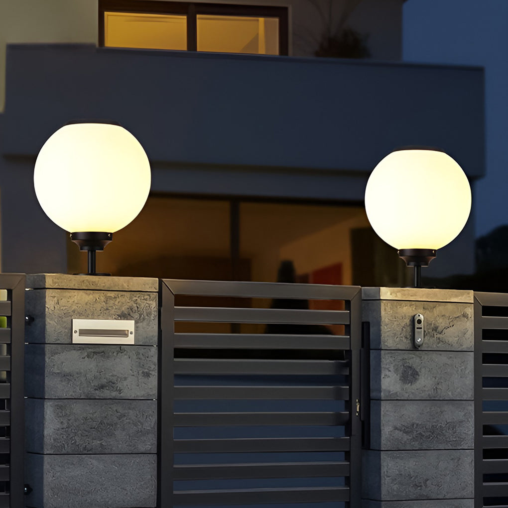 Ball Waterproof Three Step Dimming LED Solar Post Caps Lights Pillar Light