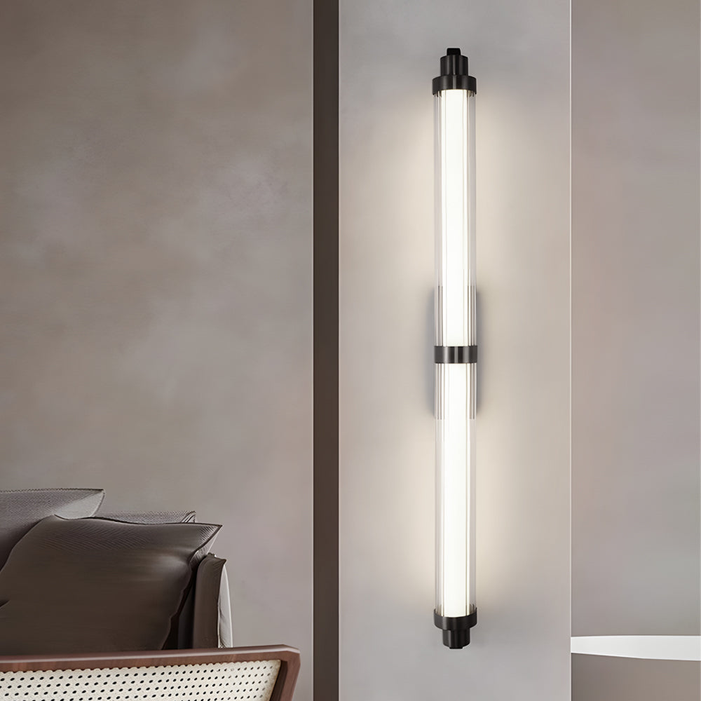 Modern Long Acrylic Tube LED Metallic Indoor Sconce Wall Lamp, 27.55''/35.43