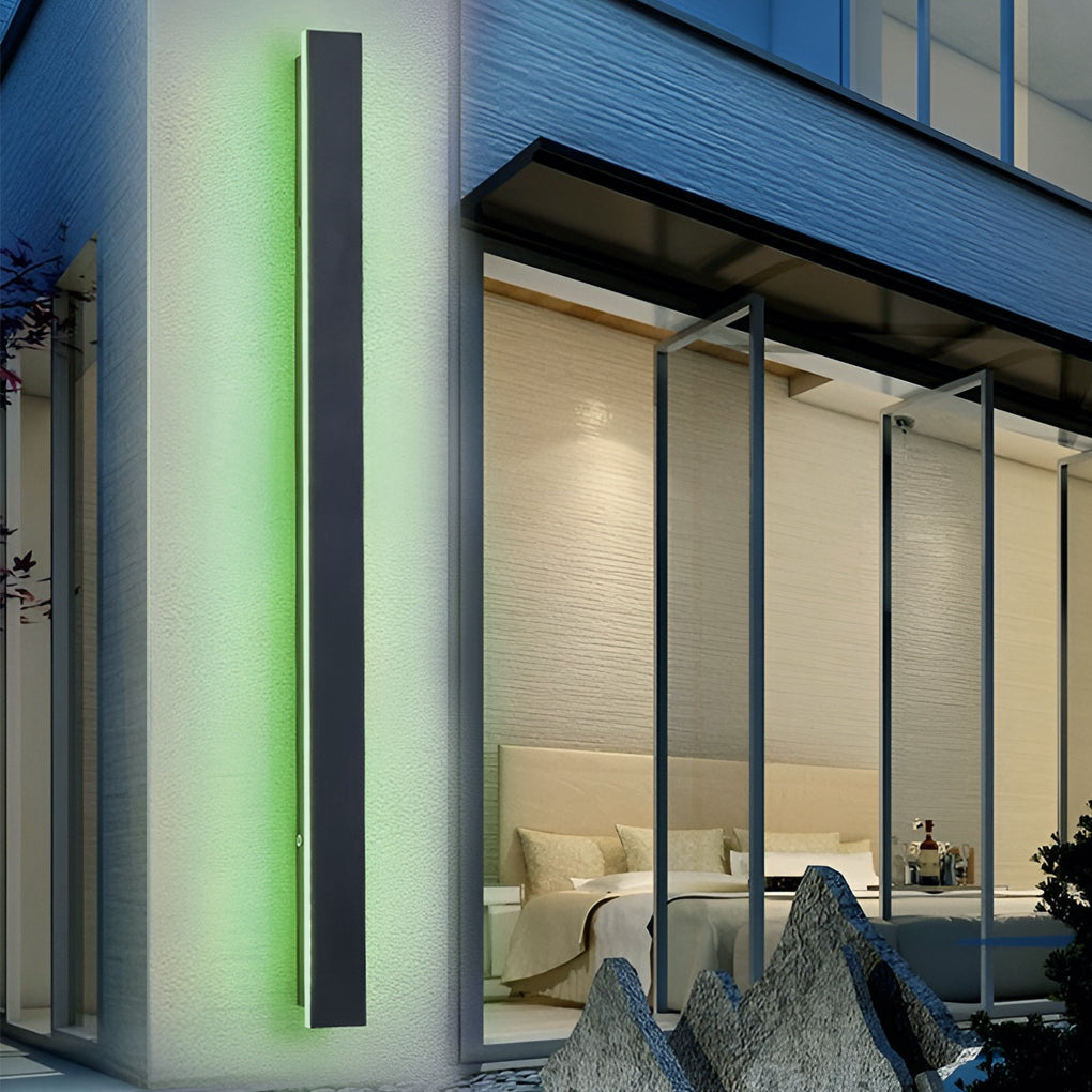 Black Long Strip LED RGB Outdoor Waterproof Wall Light