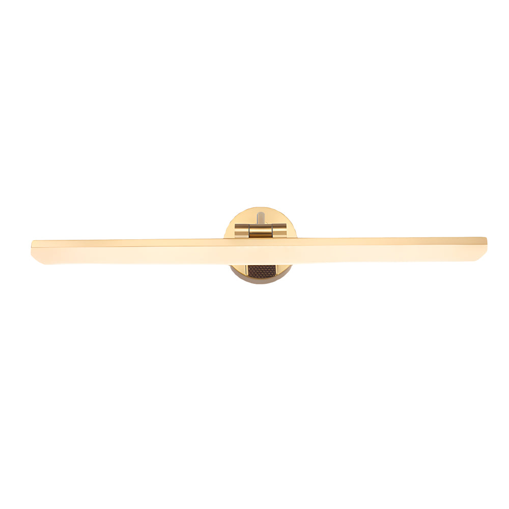 Adjustable LED Bathroom Vanity Mirror Light with Rotatable Flat Bar in Gold/Black Finish