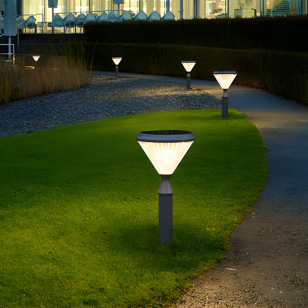 Black Solar LED Bollard Path Light for Garden