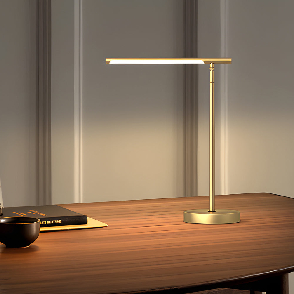 Copper Linear Brass LED Desk Lamp with Adjustable Angle for Focused Lighting