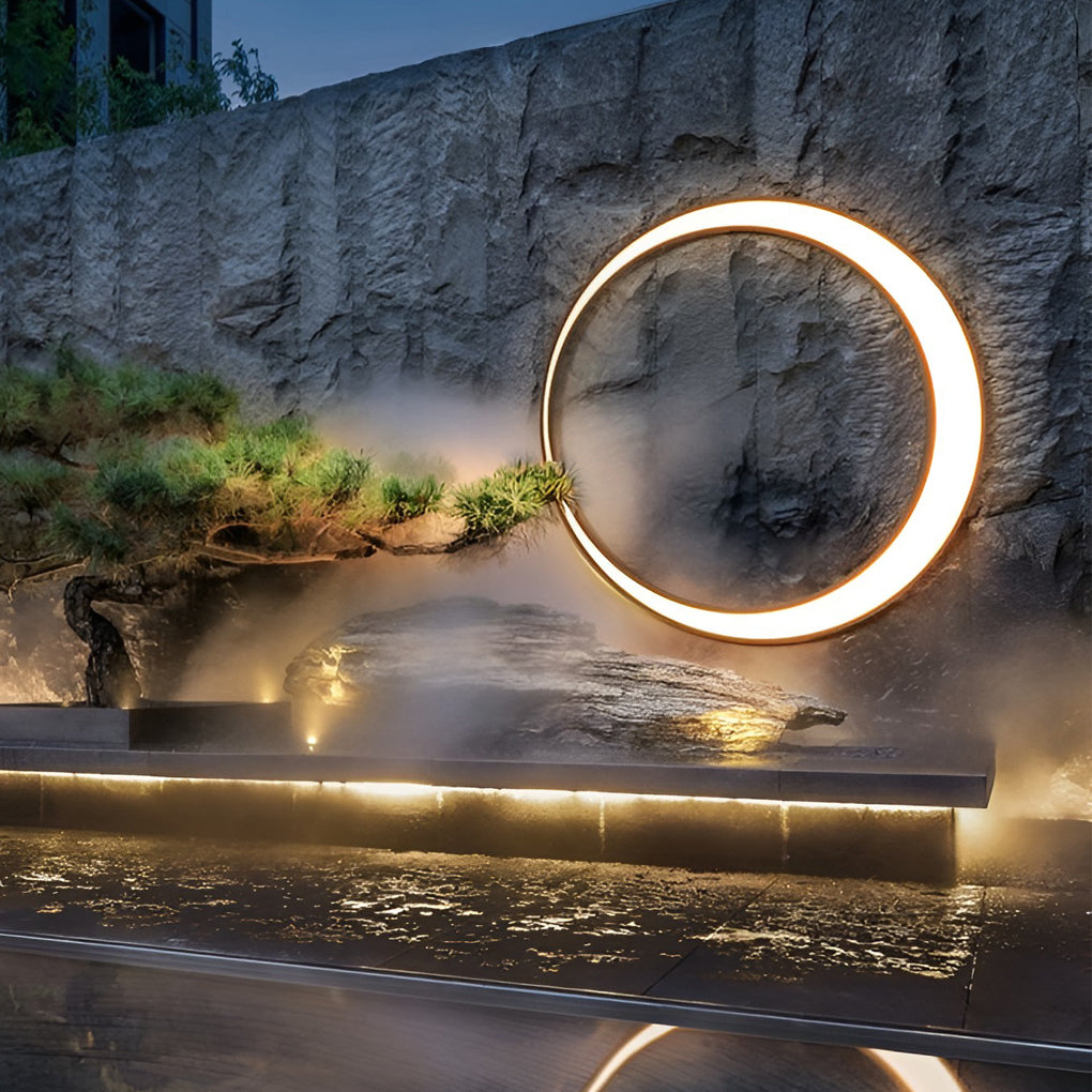 Circular Moon Led Waterproof Ip65 Modern Outdoor Wall Lights Wall Lamp