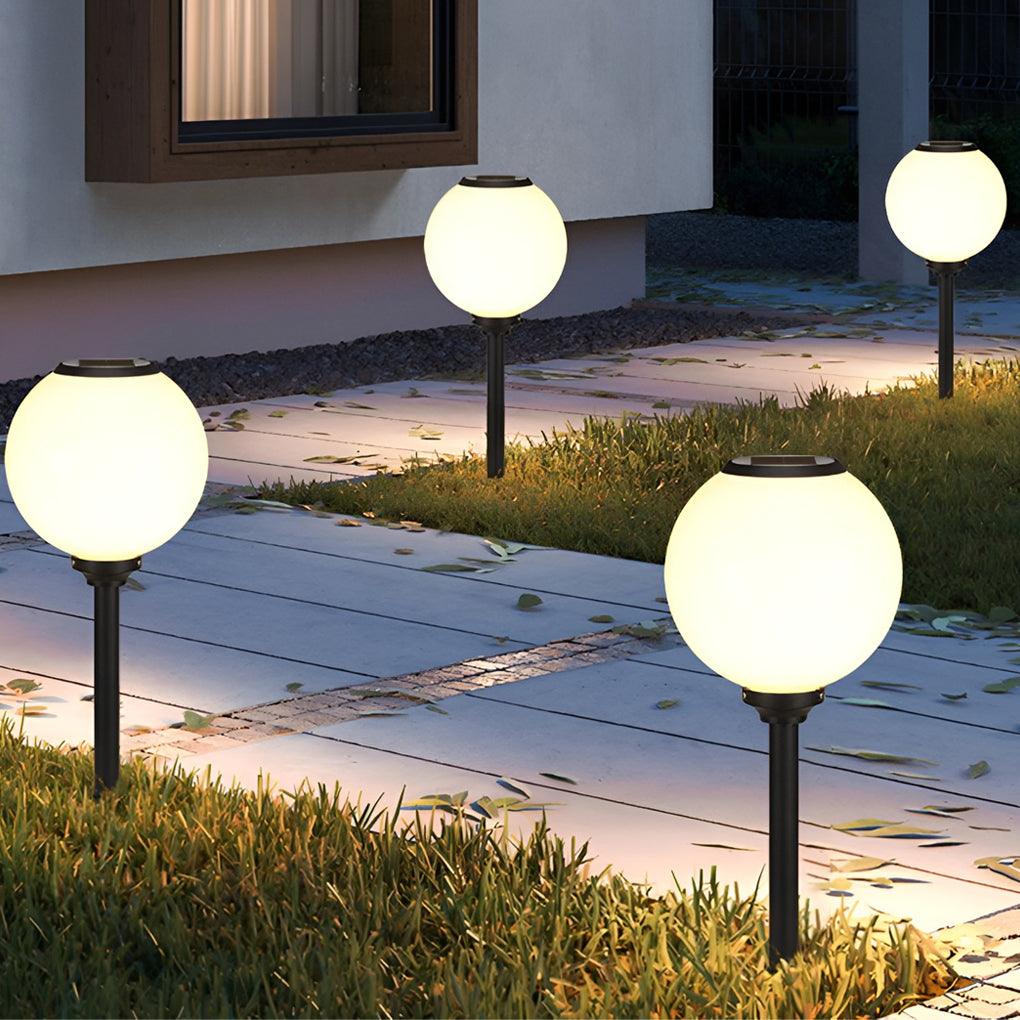 Waterproof Round LED Three Step Dimming Modern Solar Pathway Lights