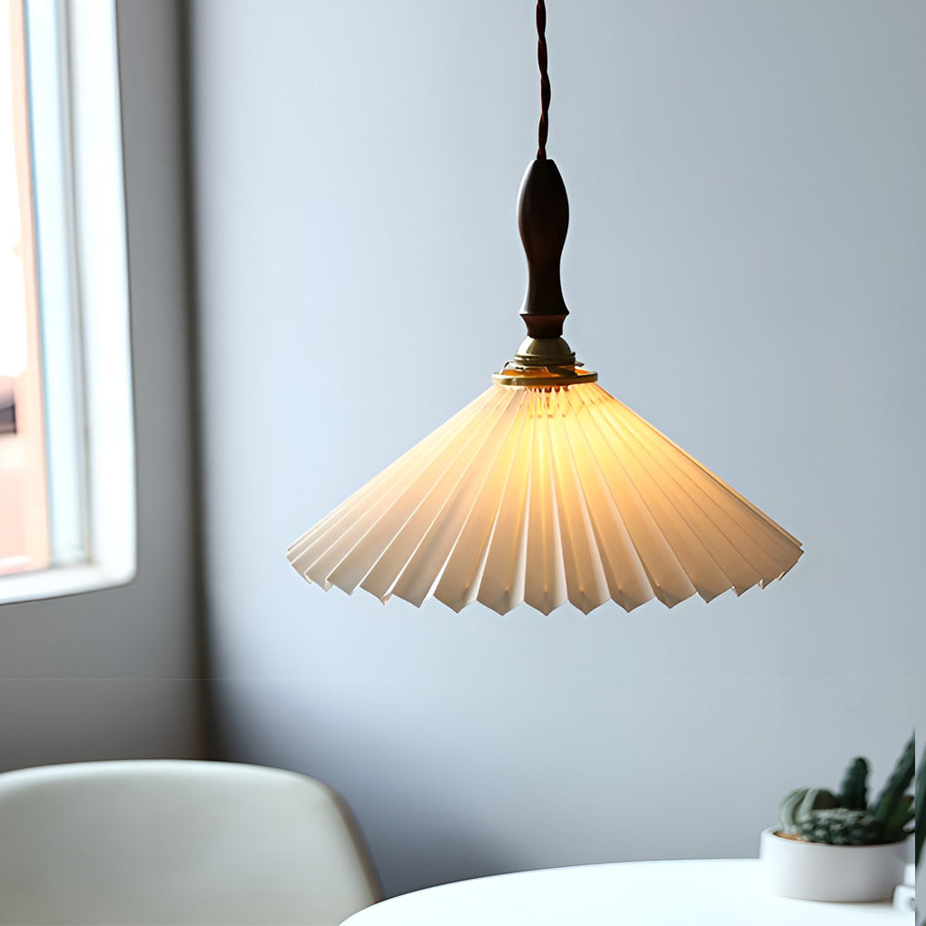 Classic Pleated Shaped LED White Nordic Pendant Lights Wall Lamp