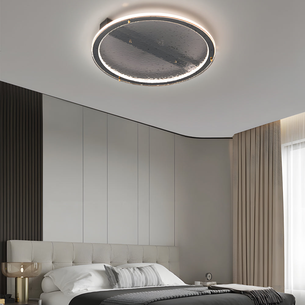 Black Glass LED Flush Mount Ceiling Light