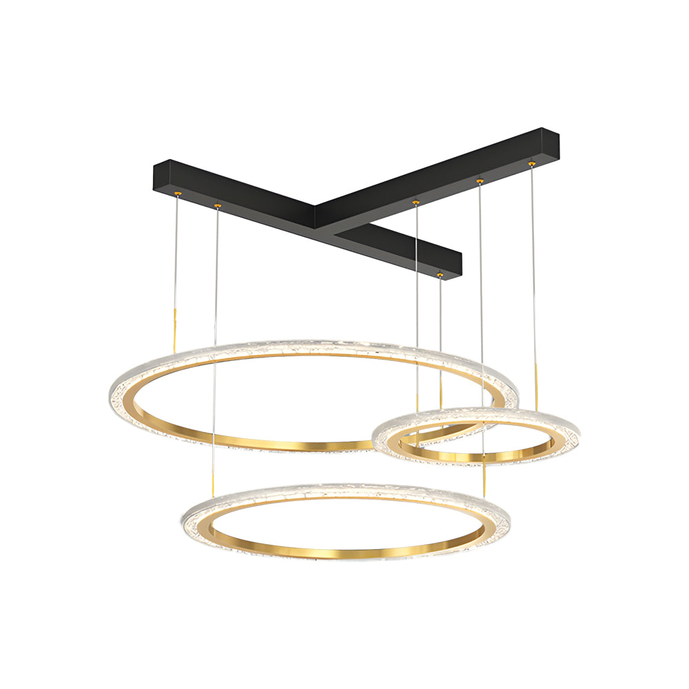 2/3 Rings Three Step Dimming Creative Modern Ceiling Lights Fixture Chandelier