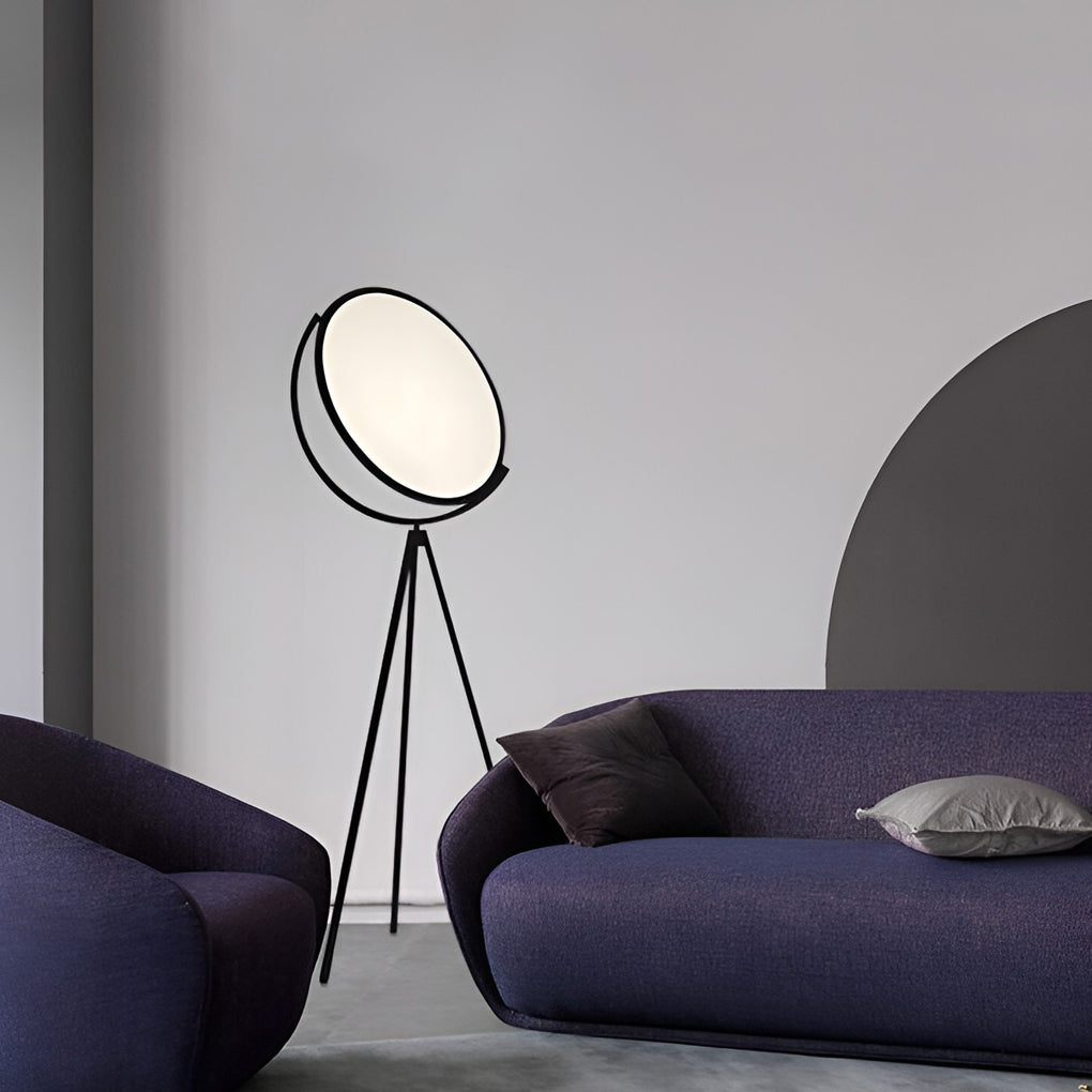 Black Metal and Rotating LED Tripod Floor Lamp