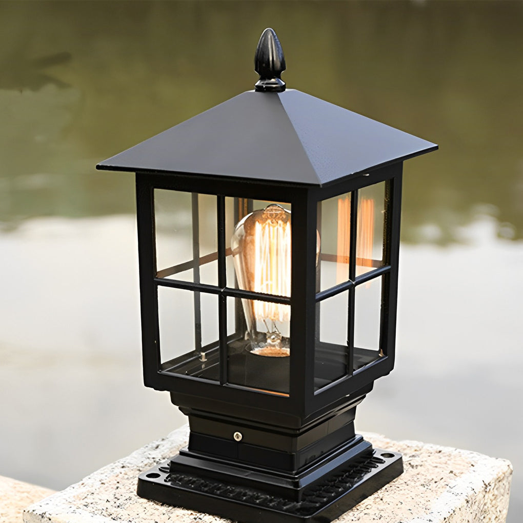 [Clearance Sale] Traditional Square Waterproof LED Black Classic Solar Post Caps Lights