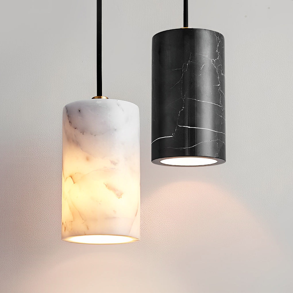 Minimalist Cylindrical Marmoreal 3 Step Dimming Nordic Pendant Lights