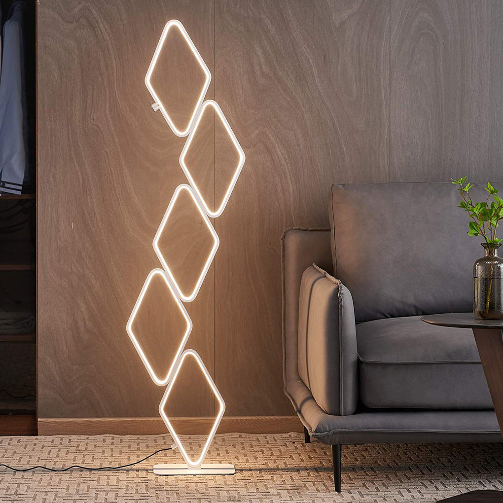 Modern Metal Square Stacked LED Floor Lamp