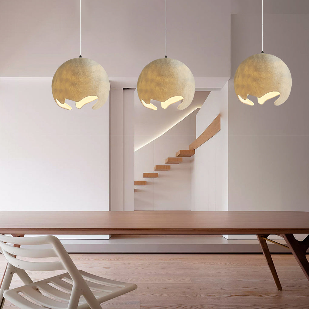 Irregular Ball Creative Ins Creamy White Japanese Style Chandelier Light