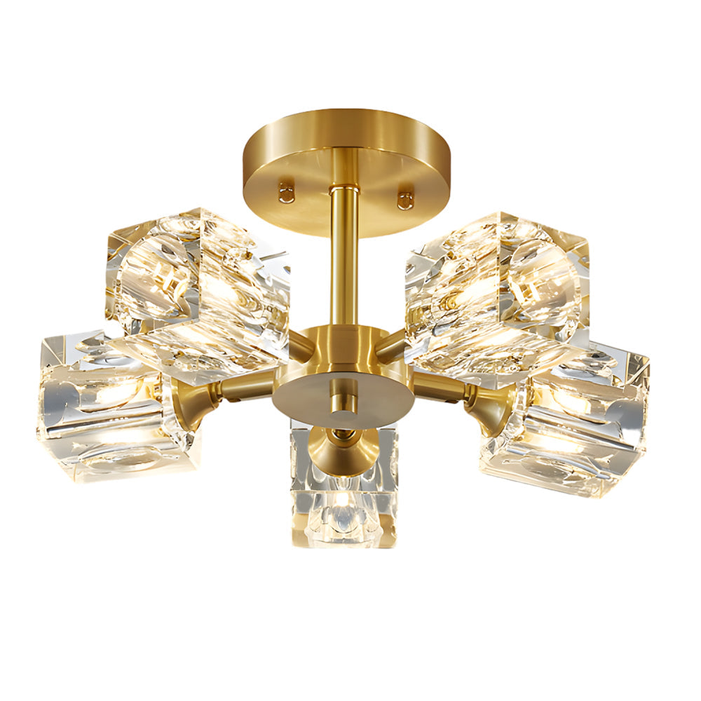 3/4/5/6-Light 180° Adjustable Crystal Shades Ceiling Light Fixture