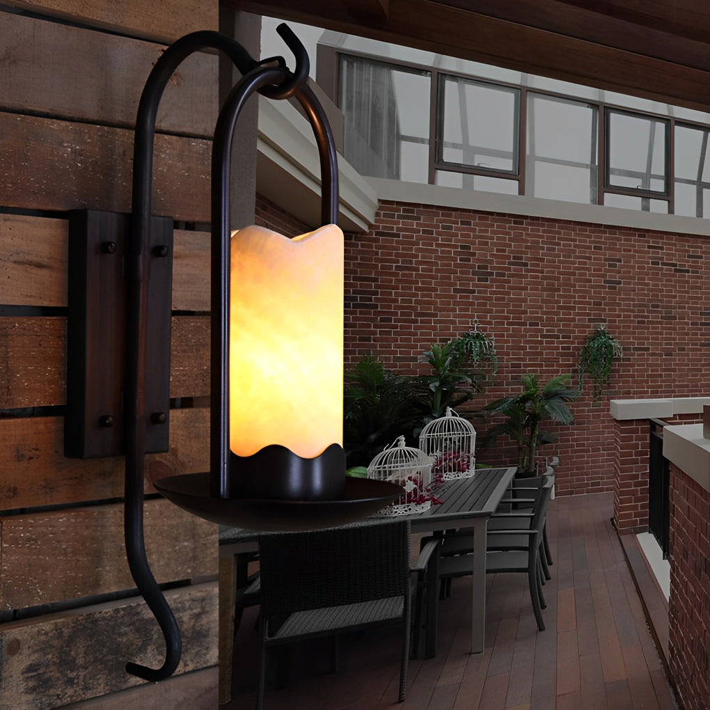 Creative Candlestick LED Iron Black Retro American-style Wall Lamp