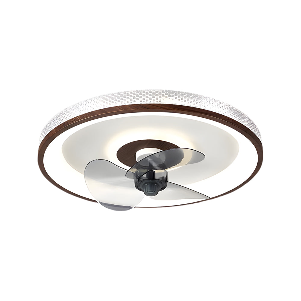 19.7-in Walnut 6-Speed Flush Mount Ceiling Fans With LED Light and Remote