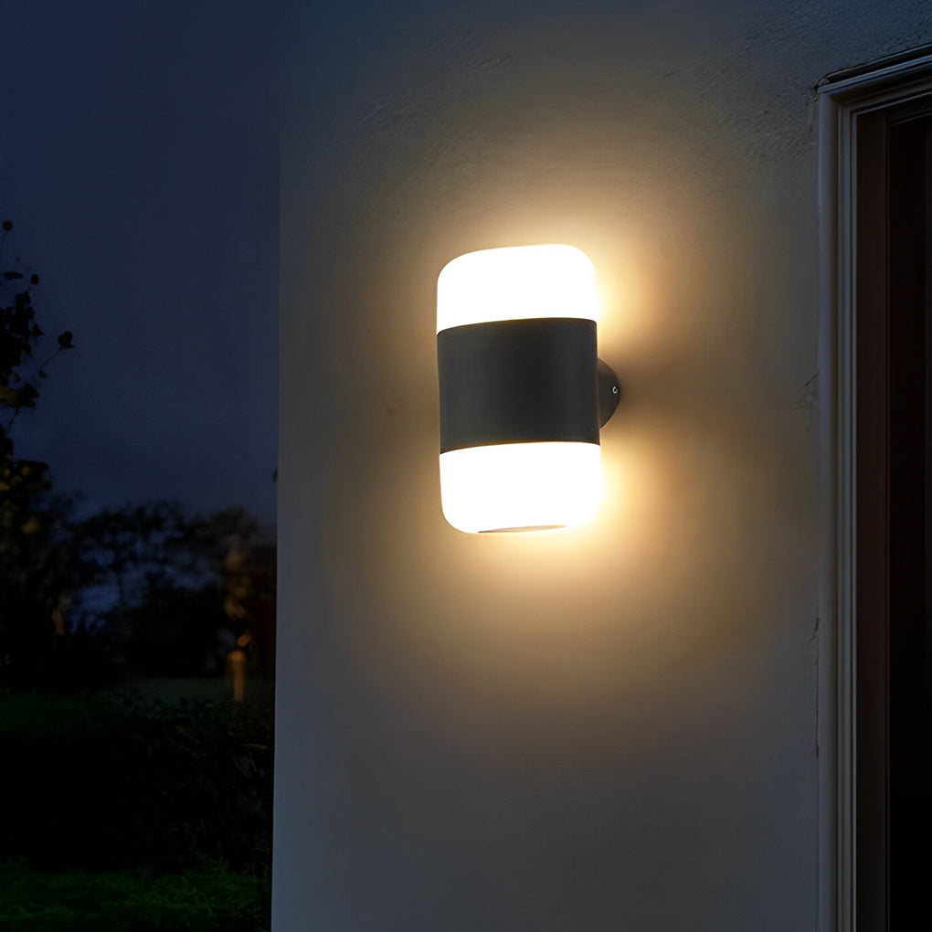 Round Up and Down Light LED Waterproof Black Modern Outdoor Wall Lamp