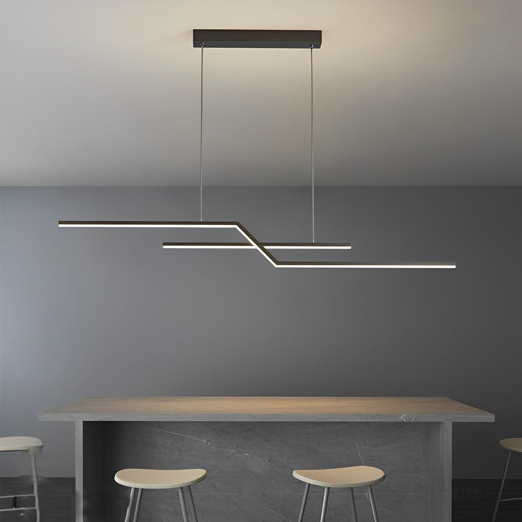 Minimalist Creative Linear LED Three Step Dimming Modern Chandelier