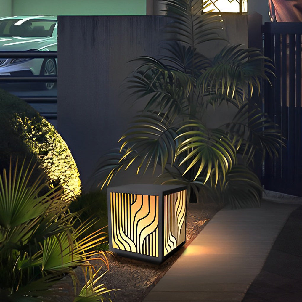 Square Creative LED Waterproof Modern Outdoor Fence Post Lights Pillar Light