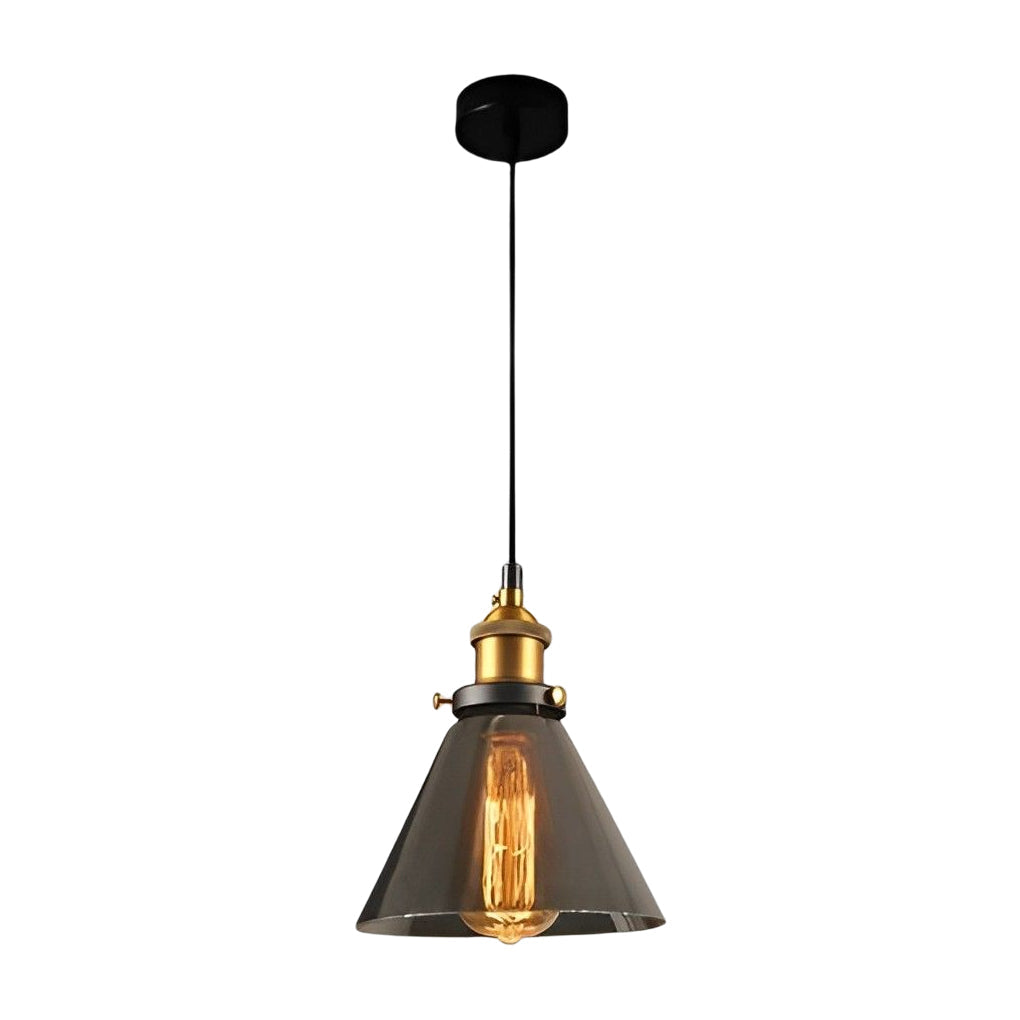 Retro Creative Glass Electroplated Smoke Gray Industrial Pendant Lamp