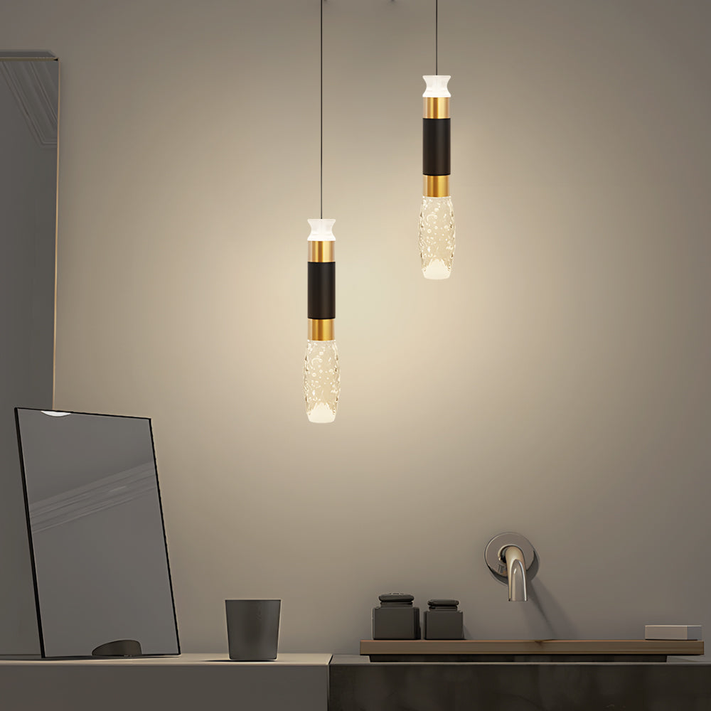 Elongated Cylindrical Aluminum 3 Step Dimming Modern LED Pendant Lights