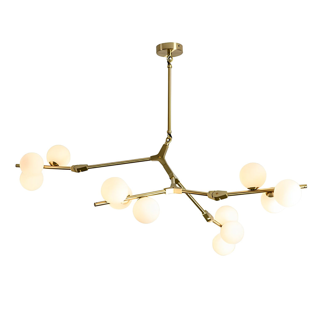 Nordic Style Modern Minimalist Cluster Metal Glass Chandelier ??Black & Gold Fixture