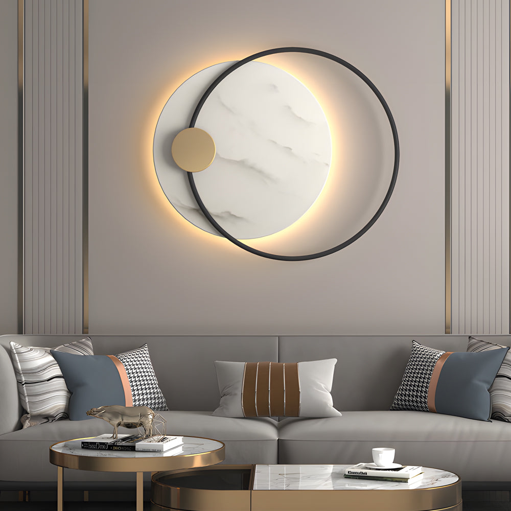 Dia 13''/26'' Round Marble Decorative LED Wall Sconces for Home