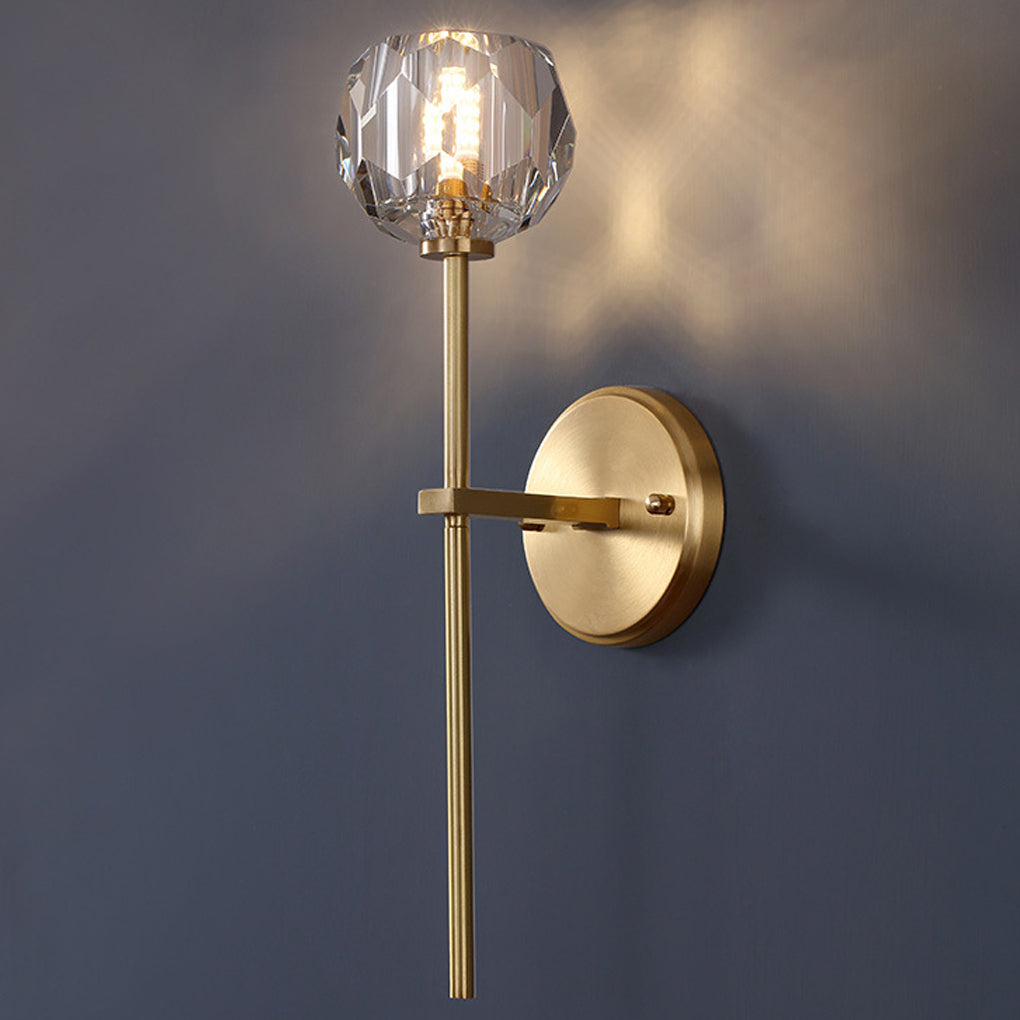 [Clearance Sale] Ball-shaped LED Crystal Gold Postmodern Plug in Sconce Lighting Wall Lamp