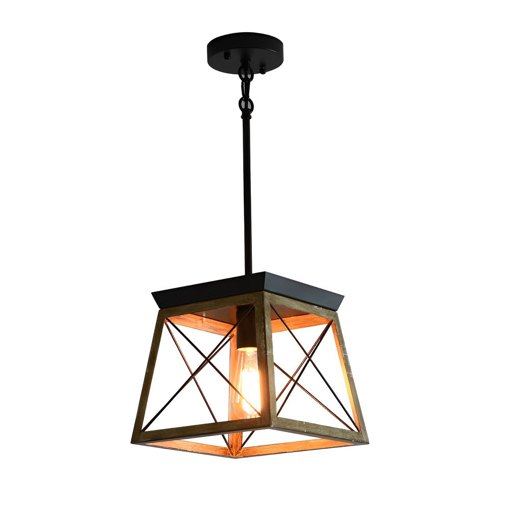 Geometric Iron Adjustable Height Retro Industrial Style Chandelier Light