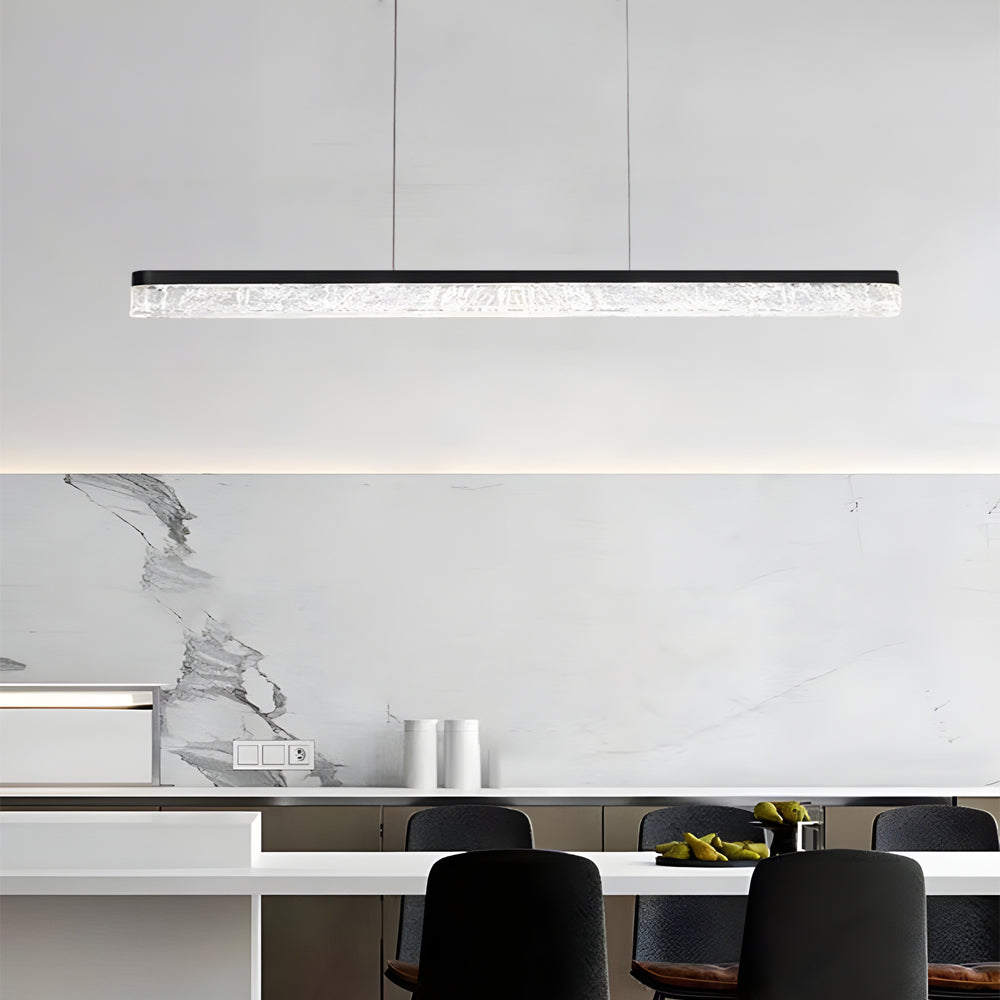 1 Light 47.24-In Island Light Dimmable Black Linear Pendant Light