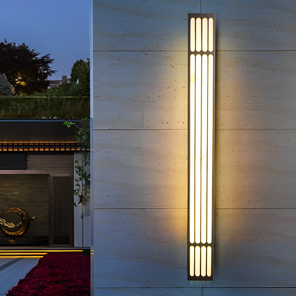 Long Strip Rectangular Waterproof LED Black Modern Outdoor Wall Lamp