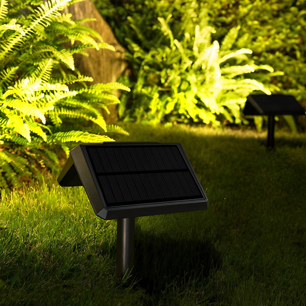 2PCS Waterproof IP65 LED Black Modern Solar Lights Outdoor Lawn Lamp