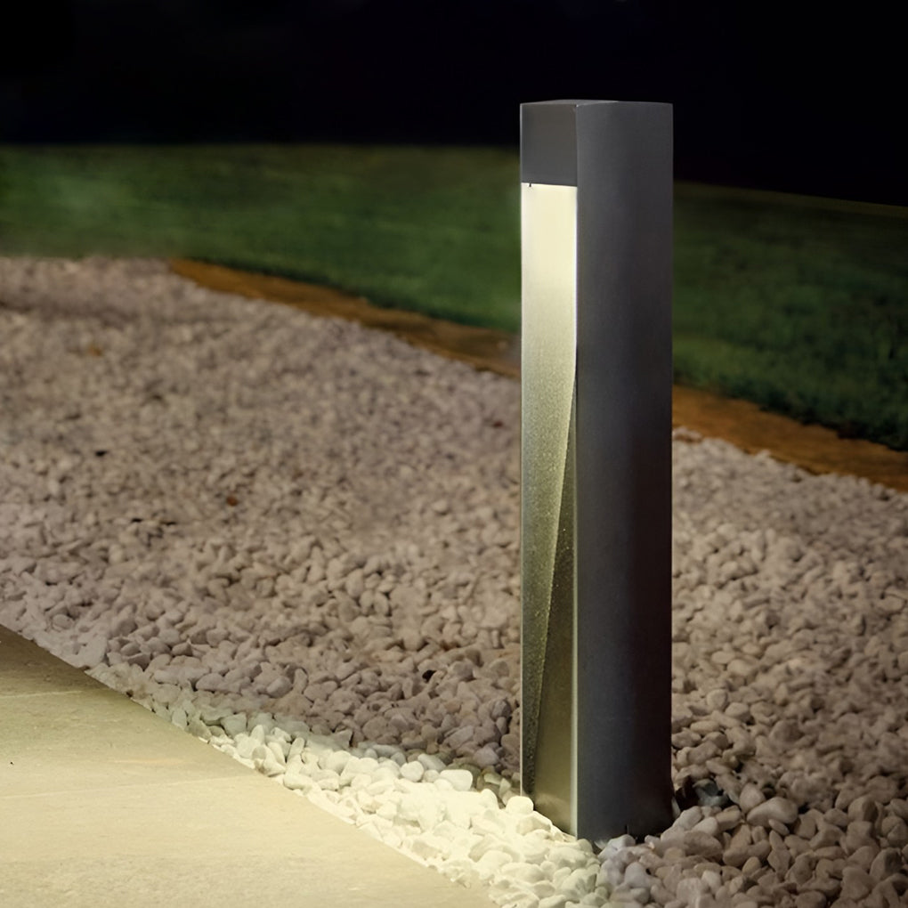 Square 5W LED Waterproof Black Modern Pathway Lights Post Light