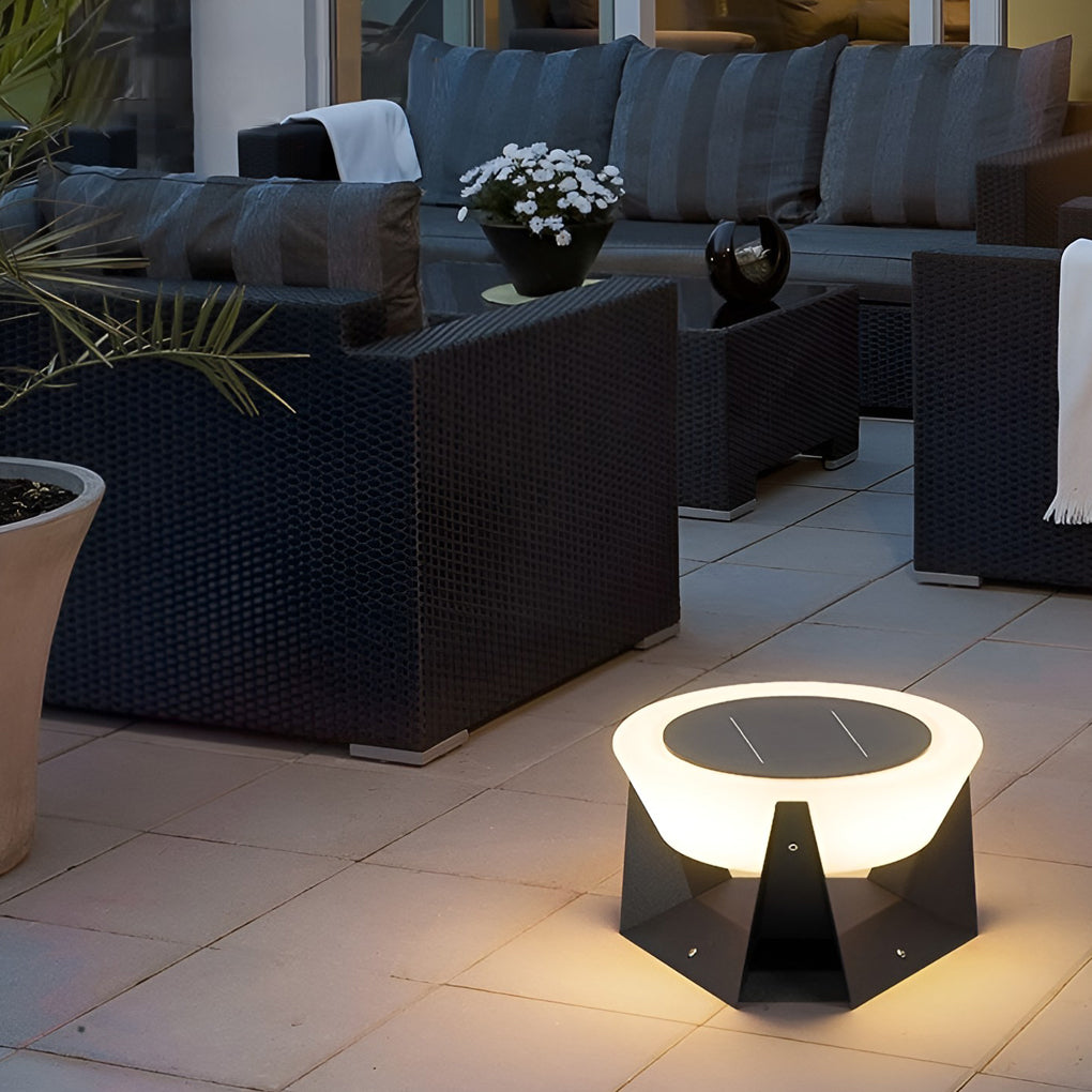 Waterproof LED Gray Modern Outdoor Solar Deck Post Lights Pillar Light