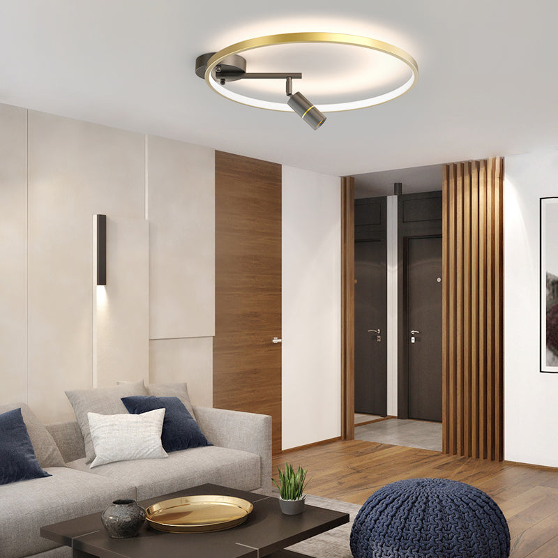 Circular with Adjustable Spotlights Three Step Dimming Modern Ceiling Lamp