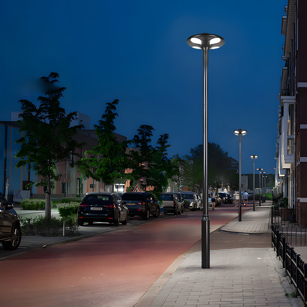 Outdoor Black LED Solar Lamp Post Street Light