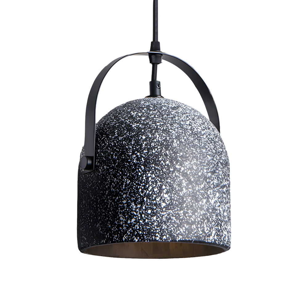 Cement Cylinder Pendant Light 1-Light Concrete Hanging Light in Gray/White/Black