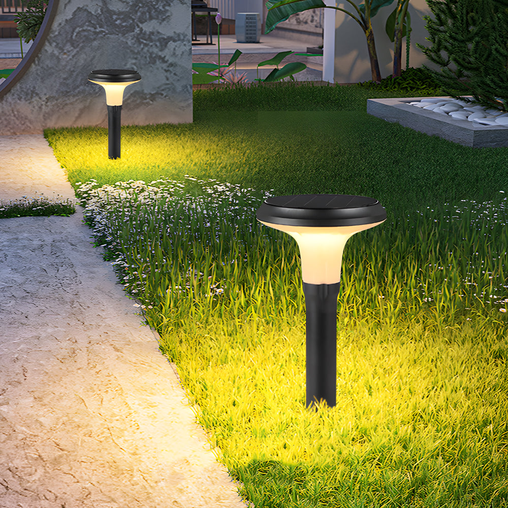 Black Solar Lawn Bollard Light