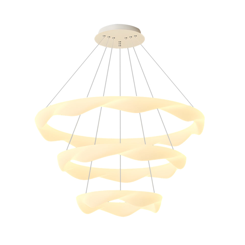 Creative Cream Style Designer Rings 3 Step Dimming Modern Chandelier