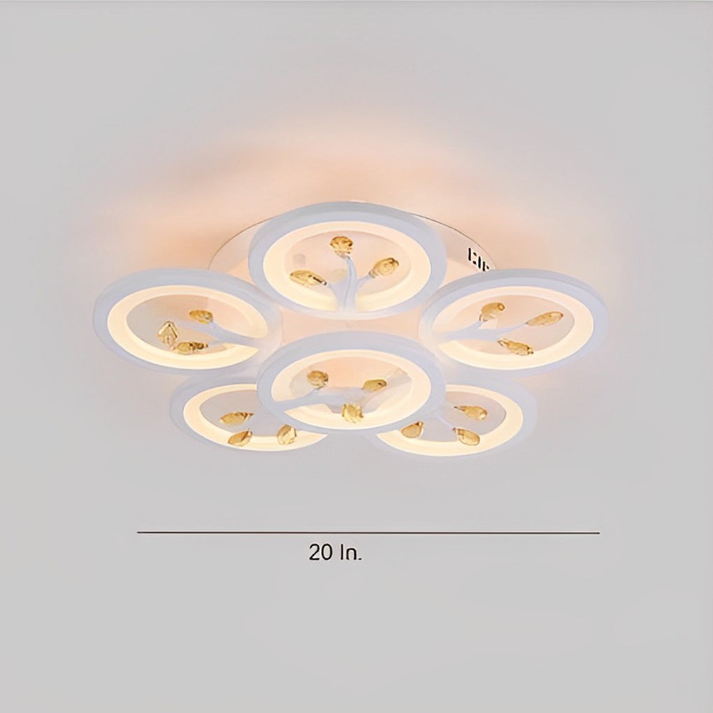 16 Lights Flower Dimmable LED White Nordic Ceiling Lights Flush Mount Lighting