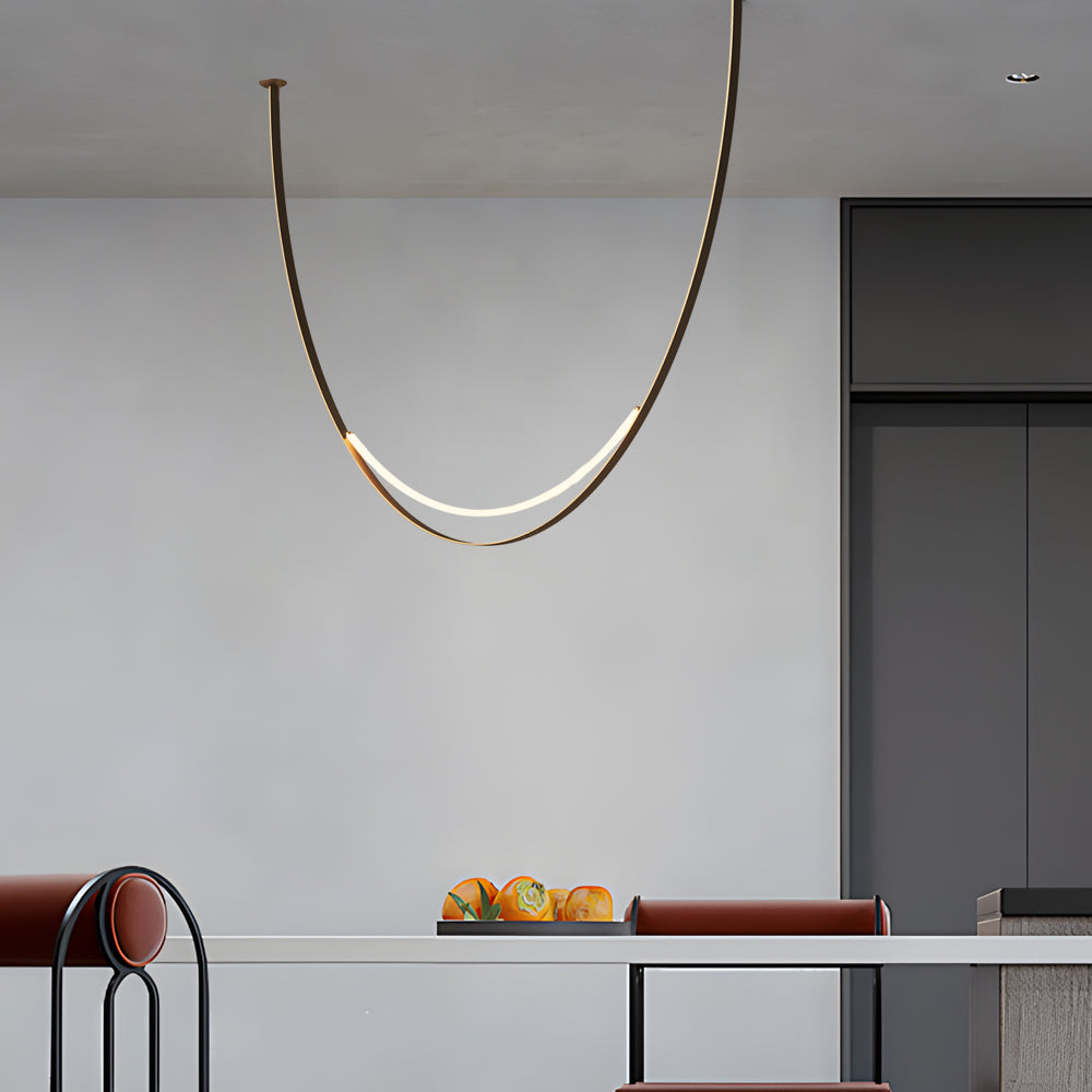 1/3 Leather Belts LED Pendant Light Modern LED Staircase Chandelier