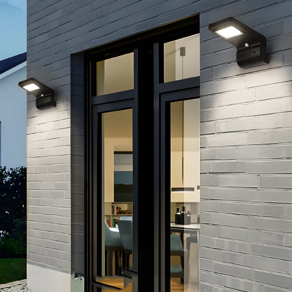 Outdoor Black LED Solar Wall Lights